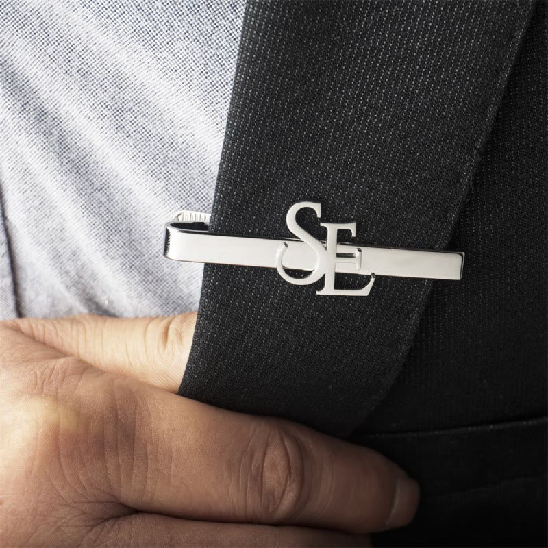 Custom Your Initial Letter Wedding Tie Bar For Neckties - Image 4