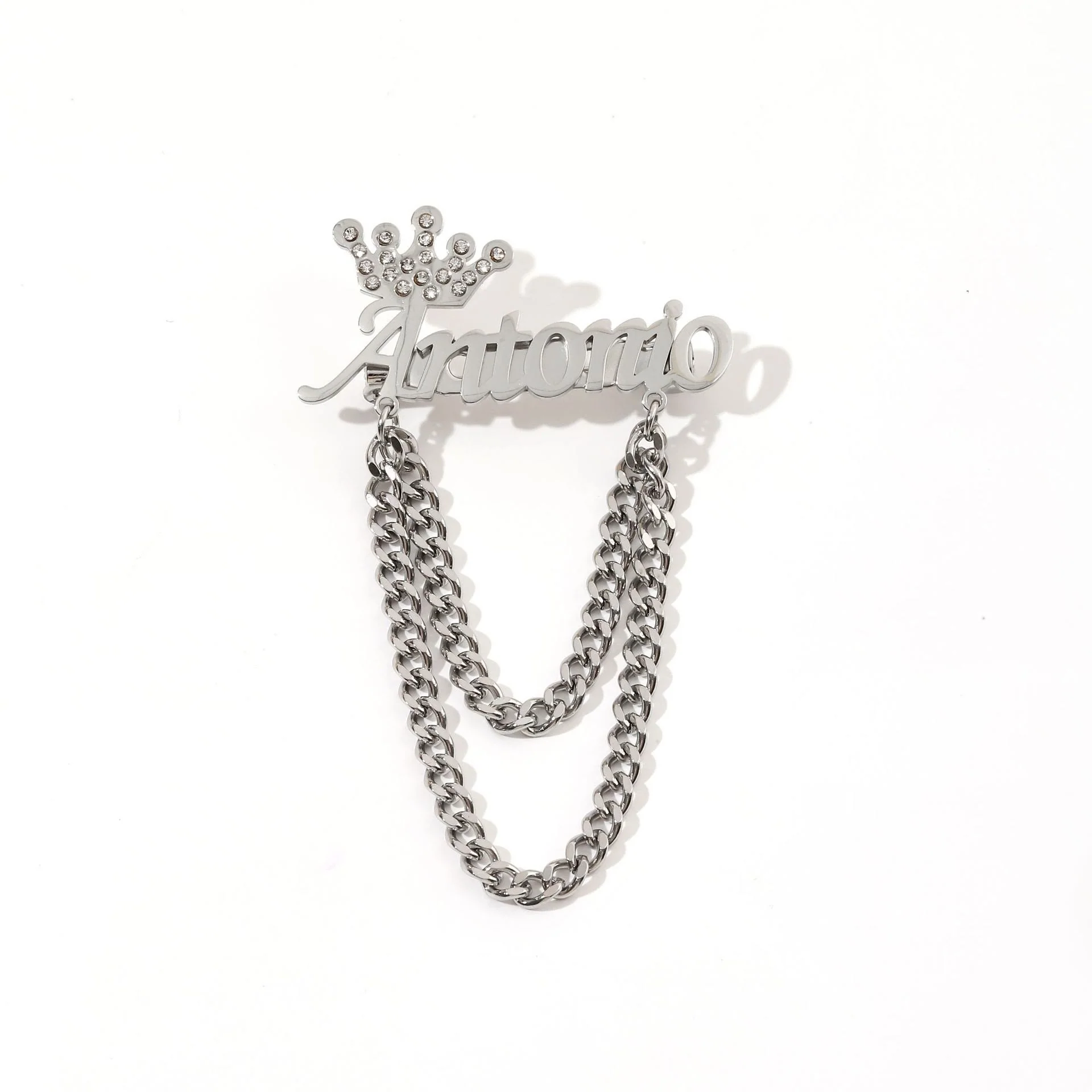Custom Your Name Brooch With Crown Decor Suit Accessories - Image 7