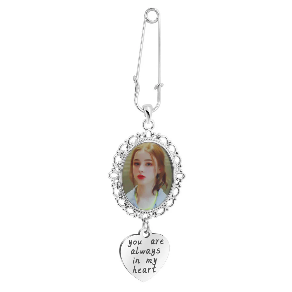 Custom Your Photos Brooch With Warm Taxt Wedding Gift - Image 7