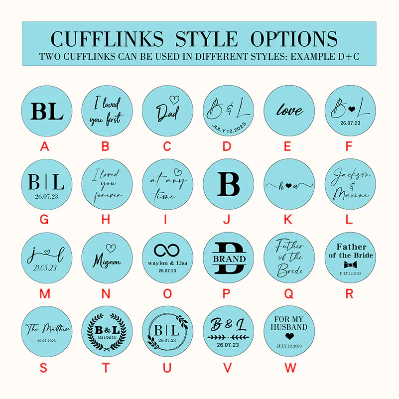 Custom Your Text Wedding Tie Bar Cufflinks For Mens Wear - Image 12