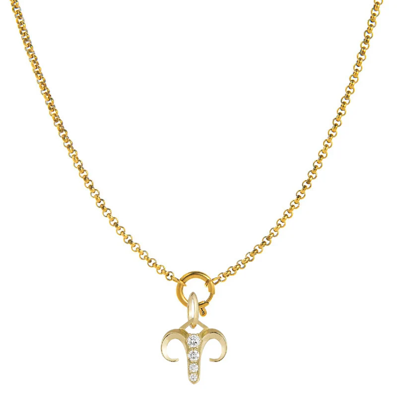 Diamond-Embellished Zodiac Symbol Necklace - Image 2