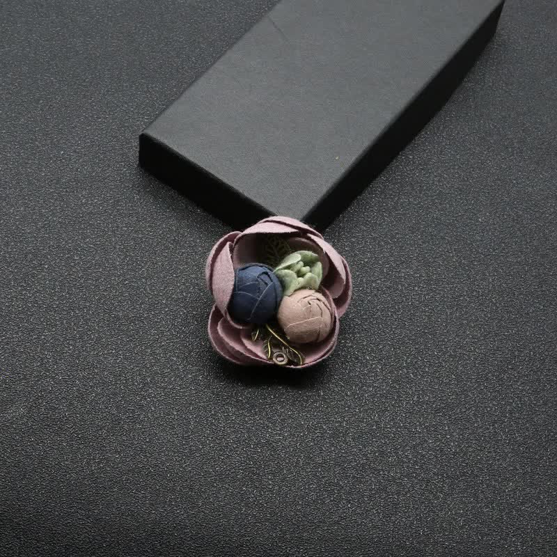 Cute Bud Wedding Original Design Mini Flowers Cloth Brooch - Image 4