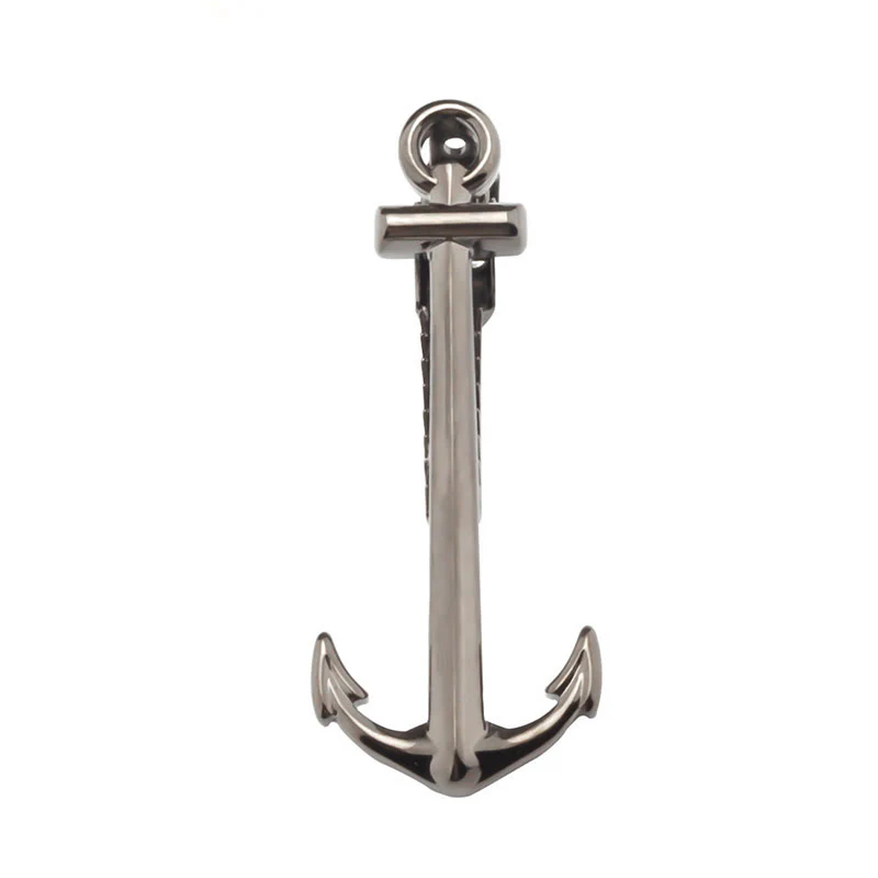 Dark Gray Anchor Tie Bar For Men's Wear - Image 5