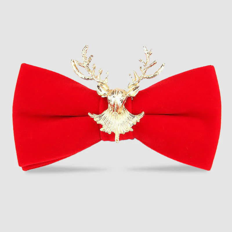 Deer Head Metal Decor Festive Holiday Bow Tie - Image 11