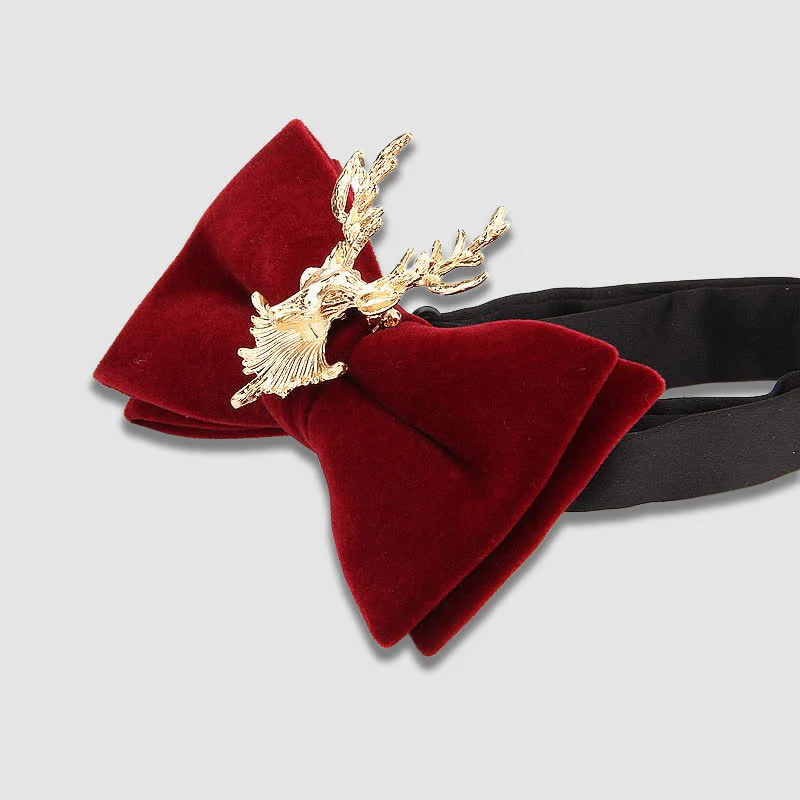 Deer Head Metal Decor Festive Holiday Bow Tie - Image 6