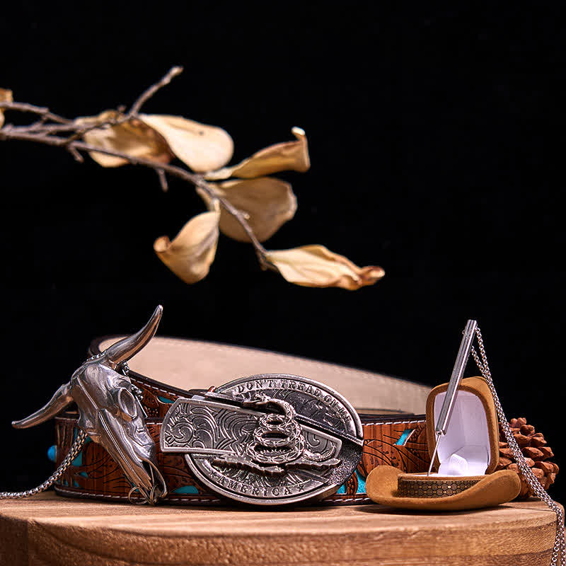 DIY Hidden Knife Snake Buckle Longhorn Bull Pendant Needle Necklace Bundle Set - Image 8