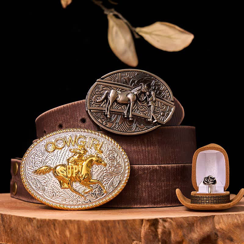 DIY Western Cowgirl Hidden Knife Belt Buckle Twist Rose Ring Bundle Set - Image 8
