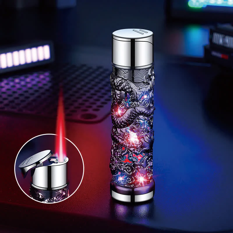 Dragon Creative LED Flash Cylindrical Refillable Butane Lighter - Image 13