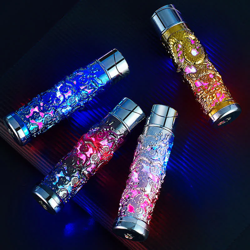 Dragon Creative LED Flash Cylindrical Refillable Butane Lighter - Image 5