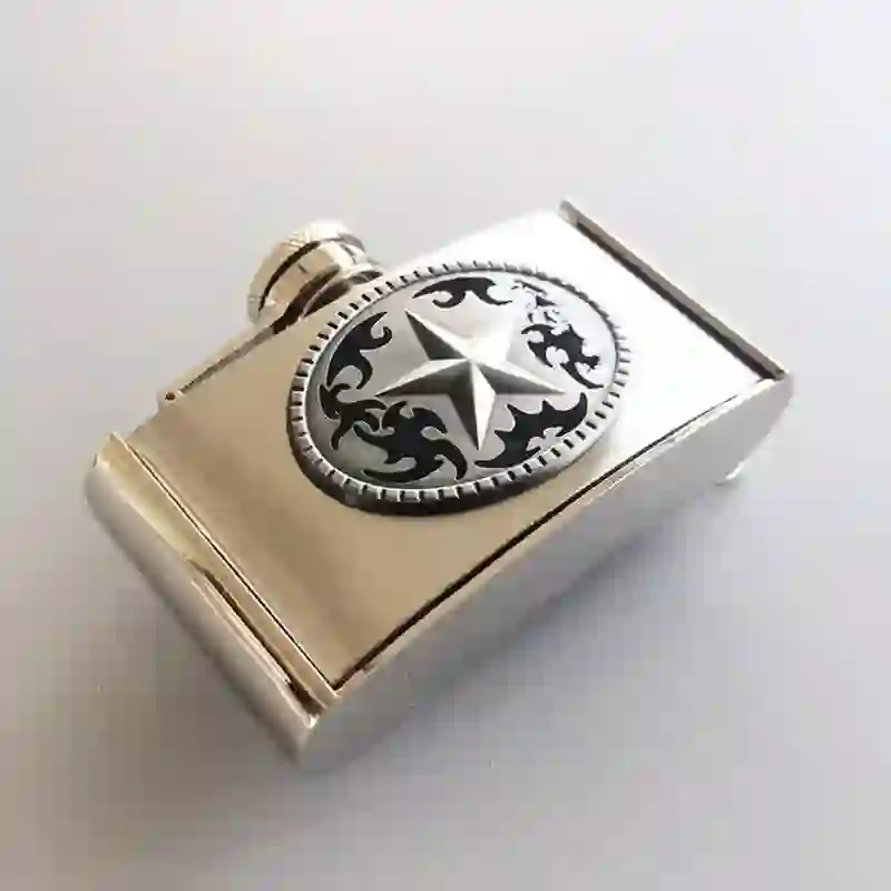 Dual Guns DIY Hidden Knife Belt Buckle Star Flask Buckle Rose Lighter Bundle Set - Image 5