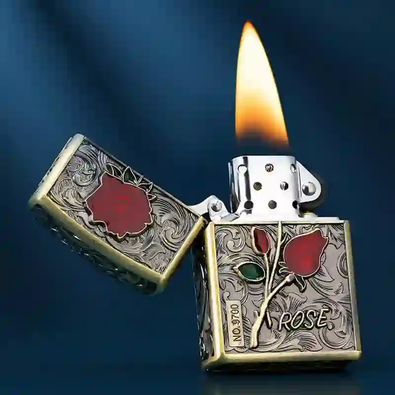 Dual Guns DIY Hidden Knife Belt Buckle Star Flask Buckle Rose Lighter Bundle Set - Image 7