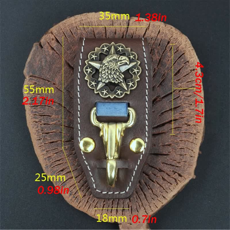 Eagle Head Belt Accessory Handemade Leather Keychain - Image 4