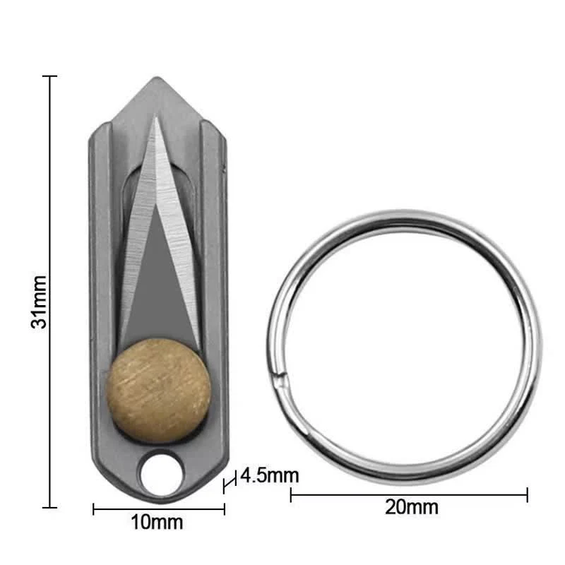 EDC Tool Brass Mini Push Blade Keychain - Image 8