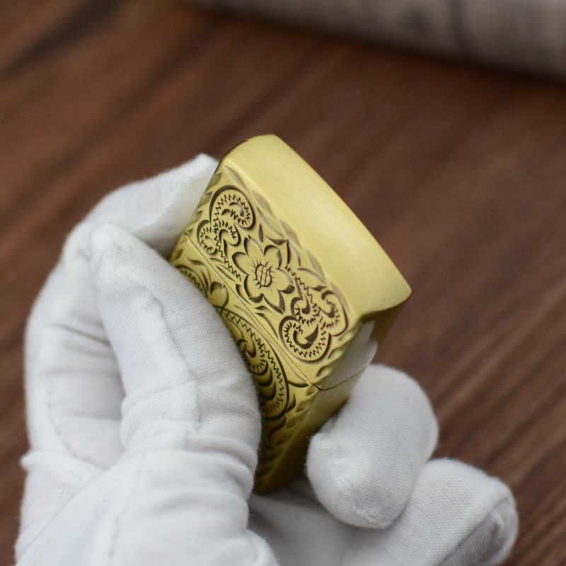 Elegant Flower Relief Design Refillable Butane Lighter - Image 9
