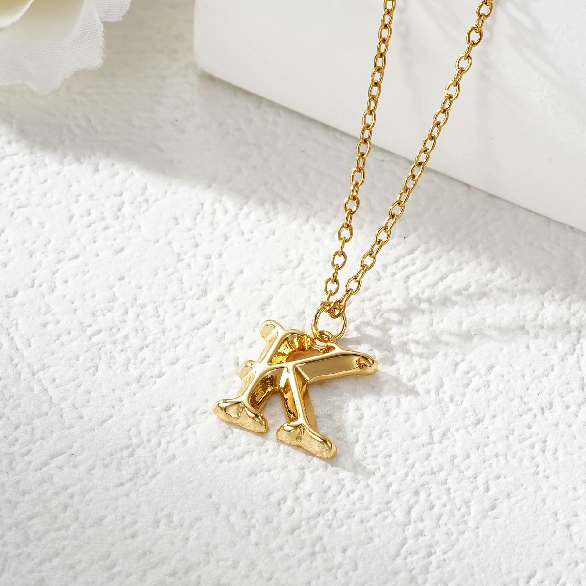 Elegant Golden & Sliver Letter Pendant Women's Necklace - Image 13