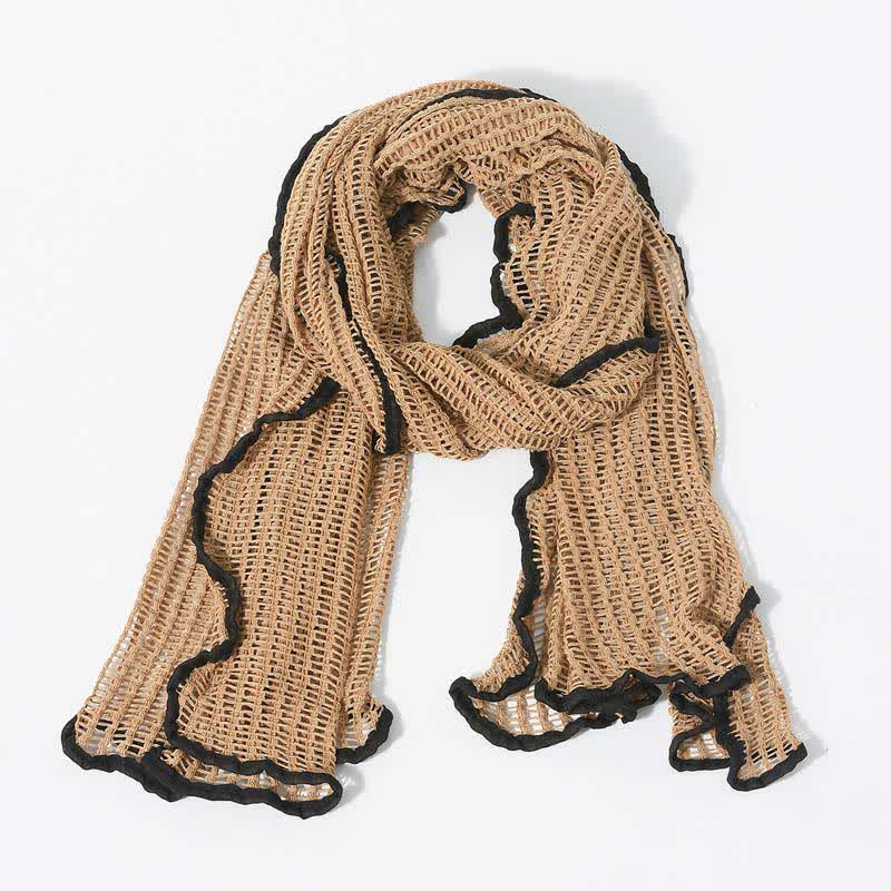 Elegant Hollowed-Out Design Knitting Scarf - Image 9