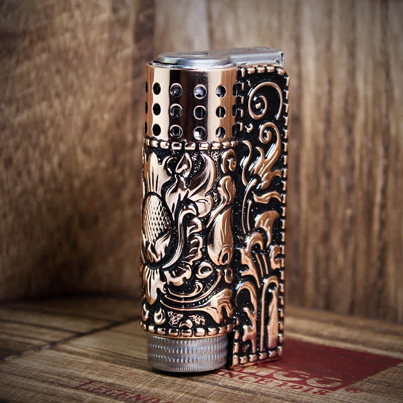 Embossed Dragon Detachable Shell Refillable Kerosene Lighter - Image 10