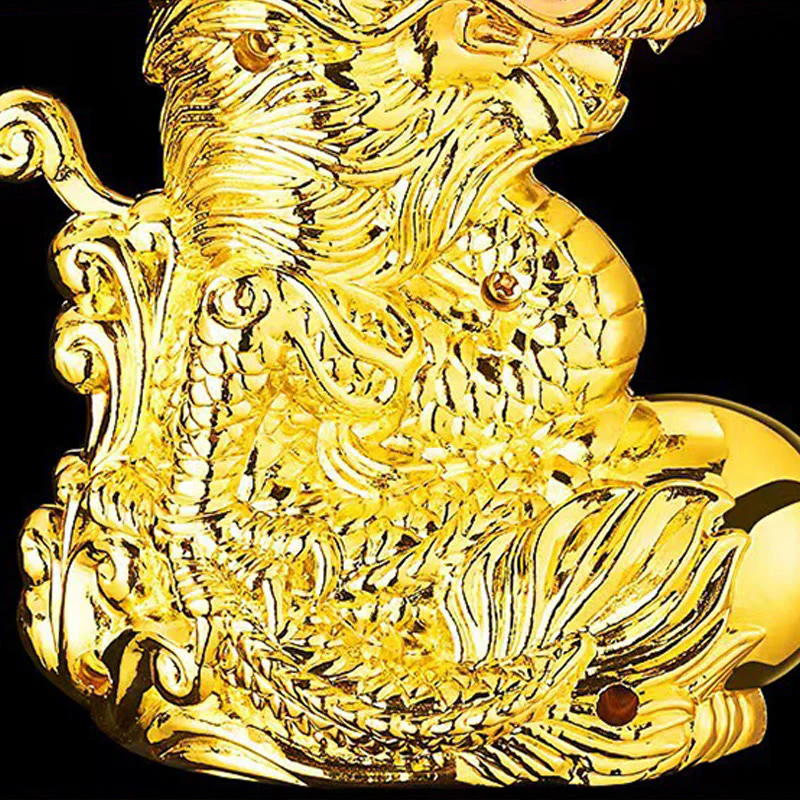 Embossed Dragon Playing Pearl Windproof Butane Lighter - Image 6