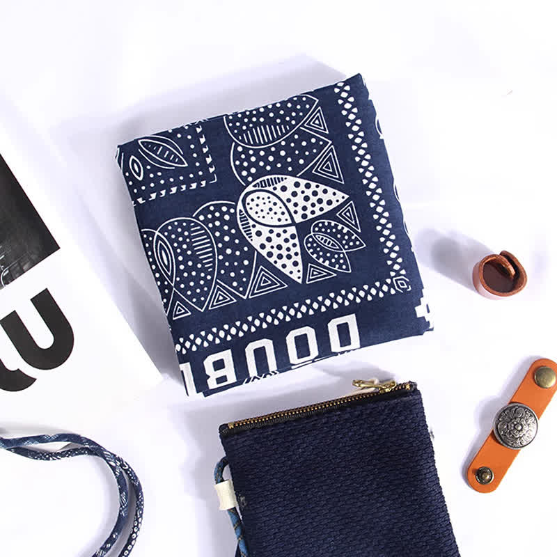 Ethnic Floral Pattern Square Scarf with Scarf Buckle - Image 4