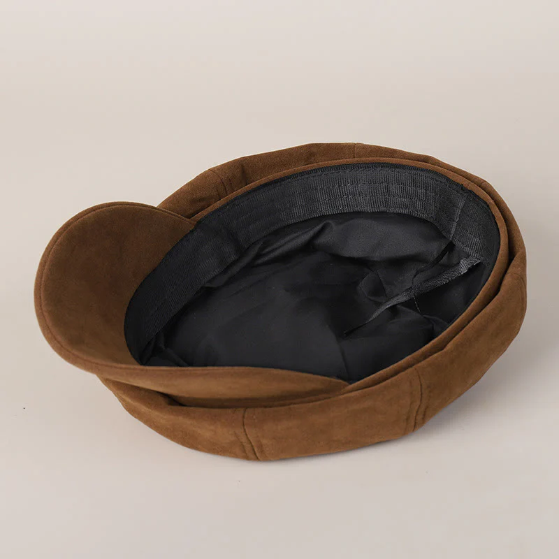Fashion Solid-Color Winter Women's Beret Hat With Buckle - Image 3
