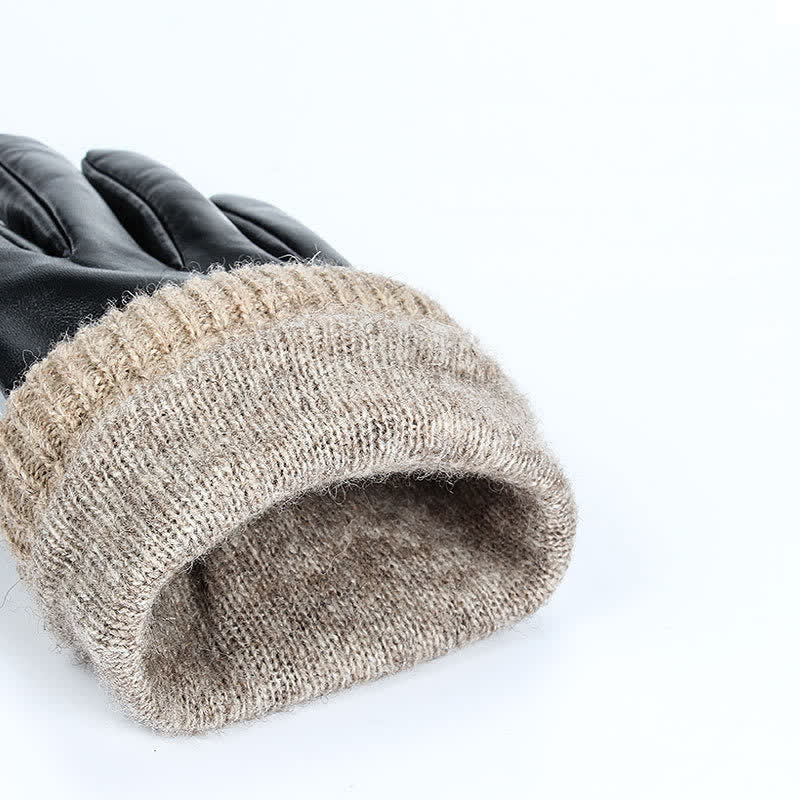 Fashionable Winter Sheepskin Thick Velvet Sheepskin Gloves - Image 5