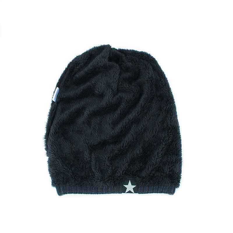 Fleece Lined Five-Star Beanie Knitted Hat - Image 4