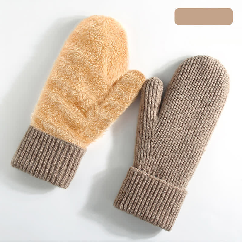 Fleece Lined Full Finger Cold Weather Knitted Gloves - Image 15