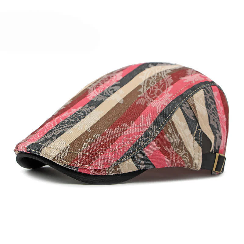 Four Seasons PaIsley Striped Flat Beret Hat - Image 16