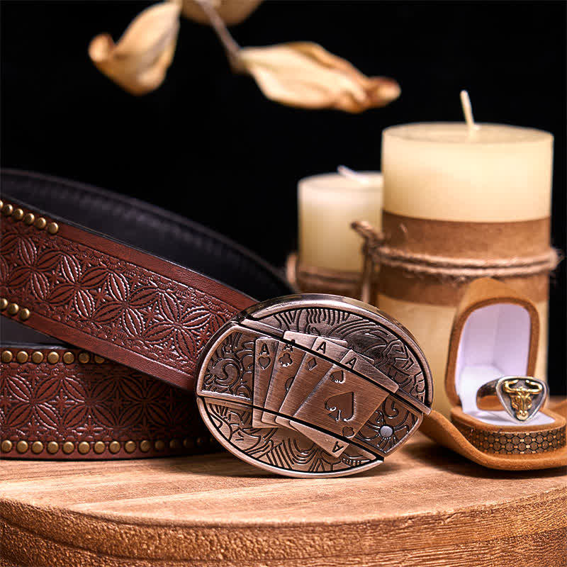 Functional DIY Hidden Knife Belt Buckle Retro Bull Ring Bundle Set - Image 48