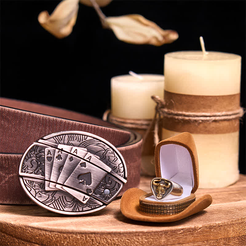 Functional DIY Hidden Knife Belt Buckle Retro Bull Ring Bundle Set - Image 49
