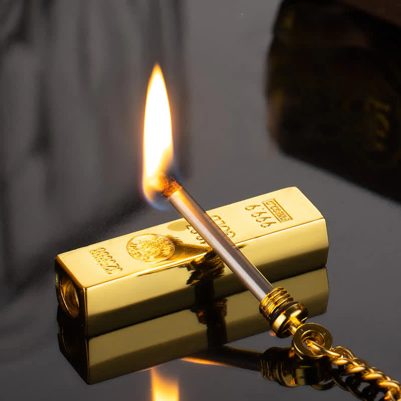 Gold Bar Dollar Matchstick Refillable Oil Lighter - Image 4