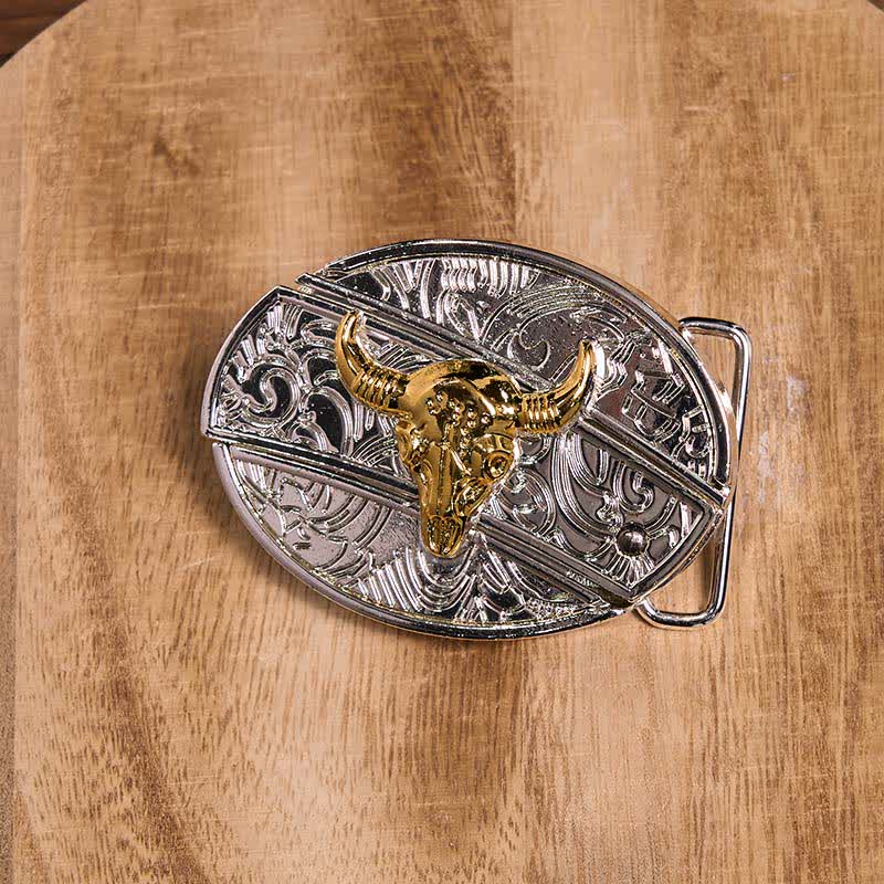 Gold & Silver DIY Hidden Knife Belt Buckle Longhorn Bull Pendant Bundle Set - Image 5