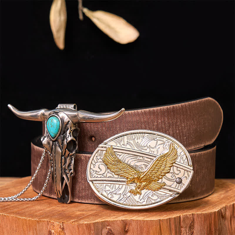Gold & Silver DIY Hidden Knife Belt Buckle Turquoise Longhorn Pendant Bundle Set - Image 36