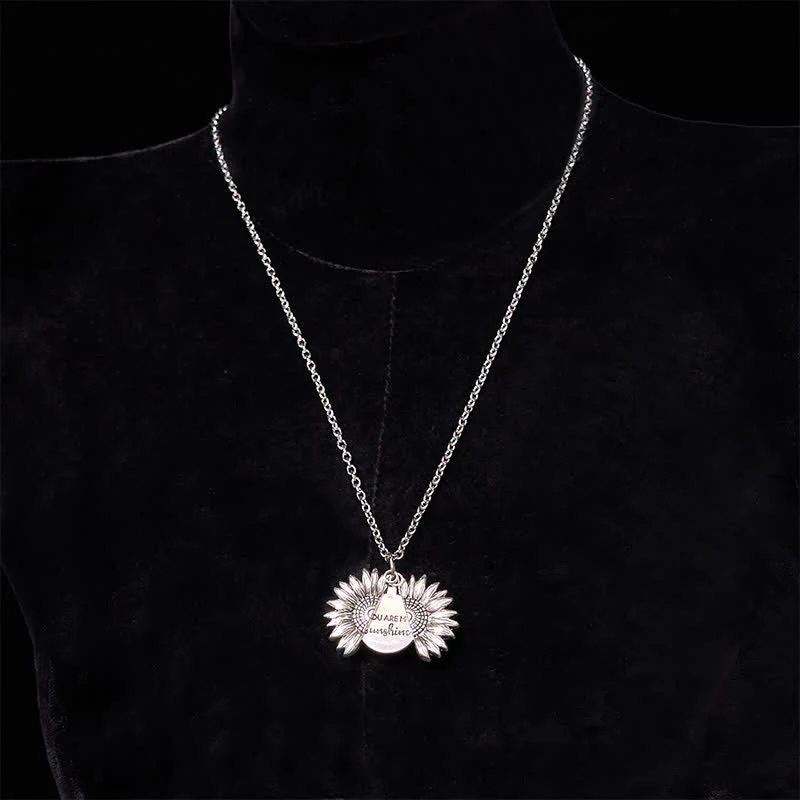 Gold & Silver DIY Rose Hidden Knife Belt Buckle Sunflower Necklace Bundle Set - Image 17