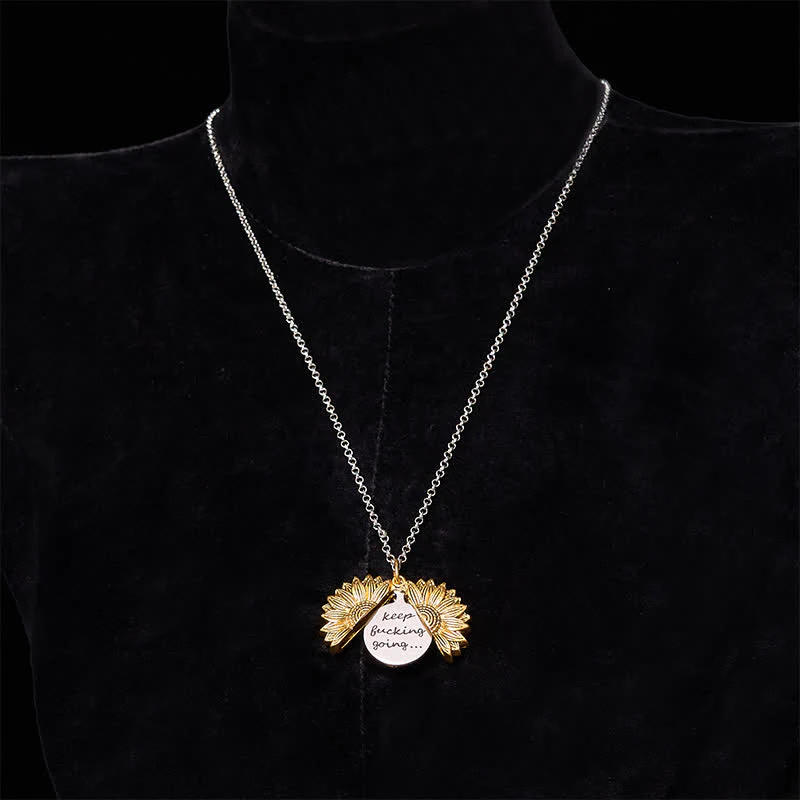 Gold & Silver DIY Rose Hidden Knife Belt Buckle Sunflower Necklace Bundle Set - Image 6