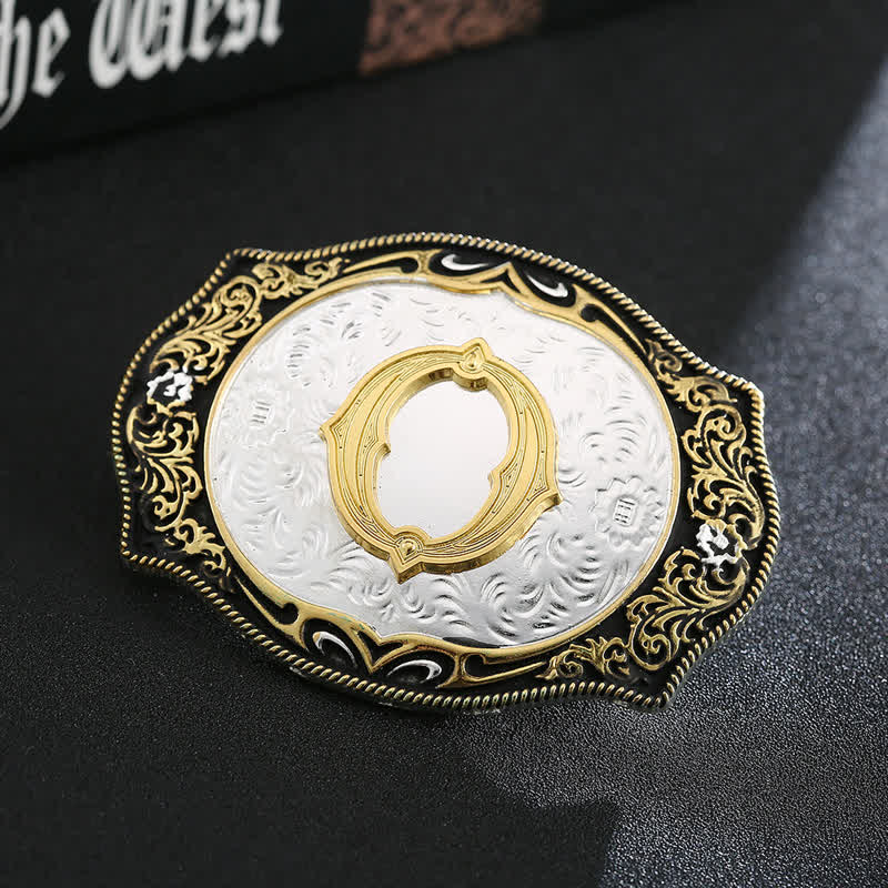 Golden Black DIY Retro Initial Letter Buckle Leather Belt - Image 17