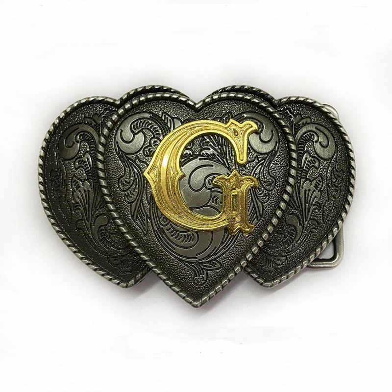 Golden Letter Heart-Shaped Buckle Leather Belt - Image 13