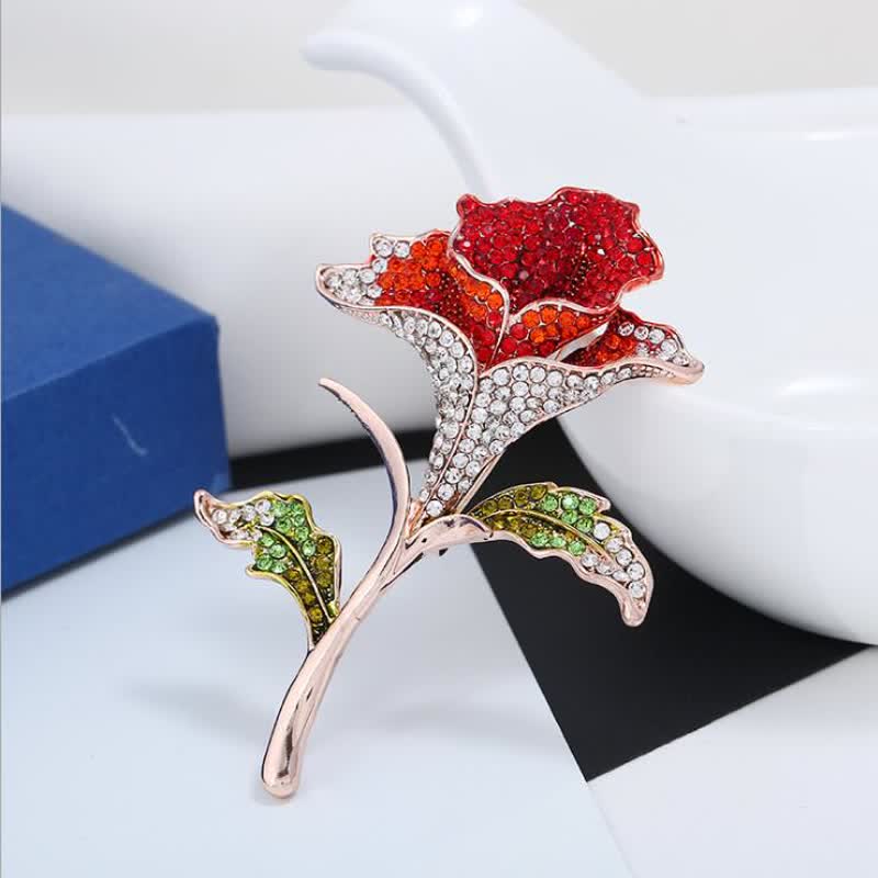Graceful Charming Orchid Flower Rhinestone Brooch - Image 2