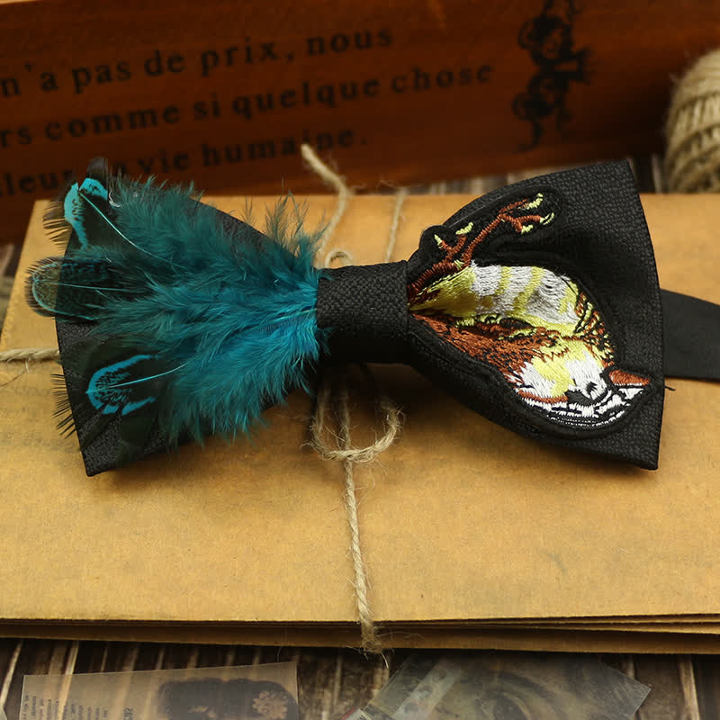 Graphic Sparrow Tail Feather Bow Tie - Image 4