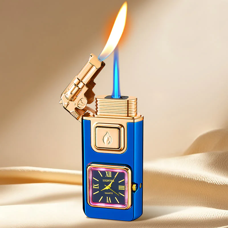 Gun-Shaped LED Inflatable Butane Lighter With Clock - Image 10