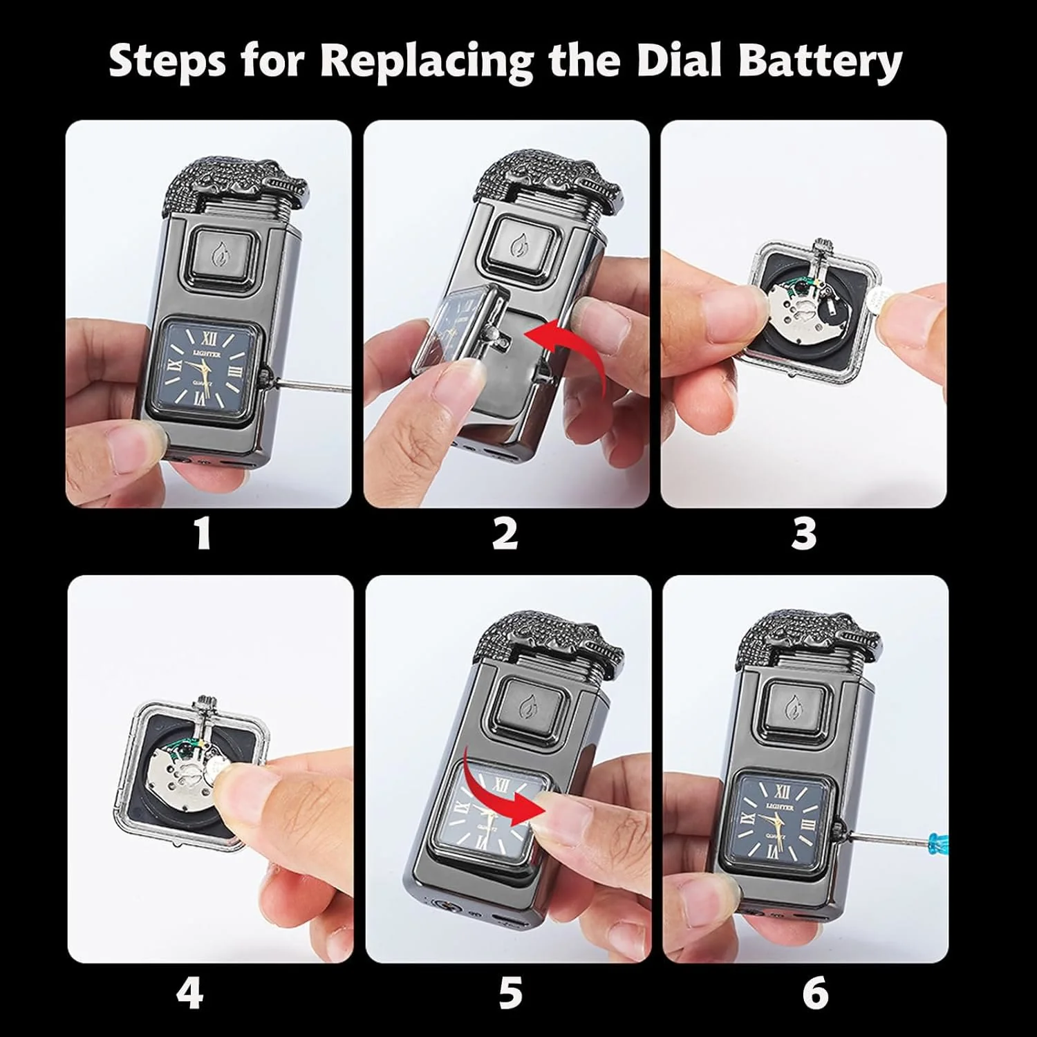 Gun-Shaped LED Inflatable Butane Lighter With Clock - Image 5