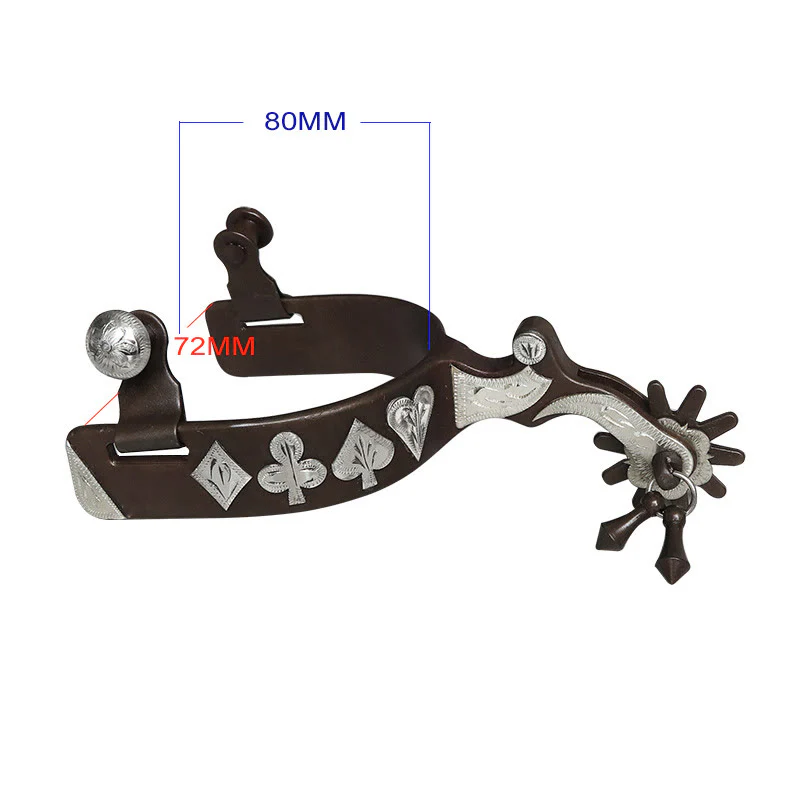 Halloween Carved Heart-shaped Square Cowboy Spurs With Pendant - Image 3