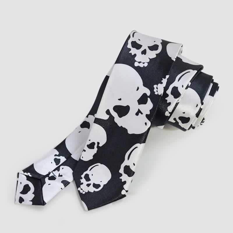 Halloween Ghost Festival Cosplay Skull Party Narrow Necktie - Image 6