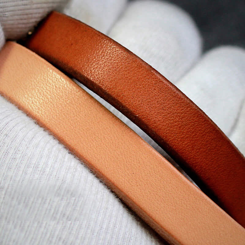 Handcrafted Natural Vegetable Tanned Leather Keychain - Image 6