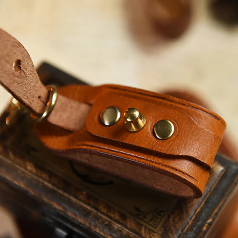 Handmade Belt Loop Key Hanging Holder Leather Keychain - Image 8
