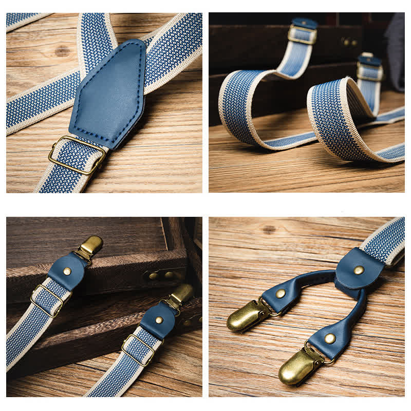 Handsome Sky Blue Y-back Elastic Suspenders - Image 4