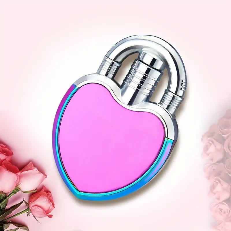 Heart & Lock Shape Jet Single Flame Refillable Butane Lighter - Image 9