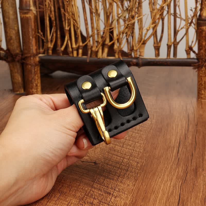 Heavy Duty Clip D-Ring Belt Loop Leather Key Holder