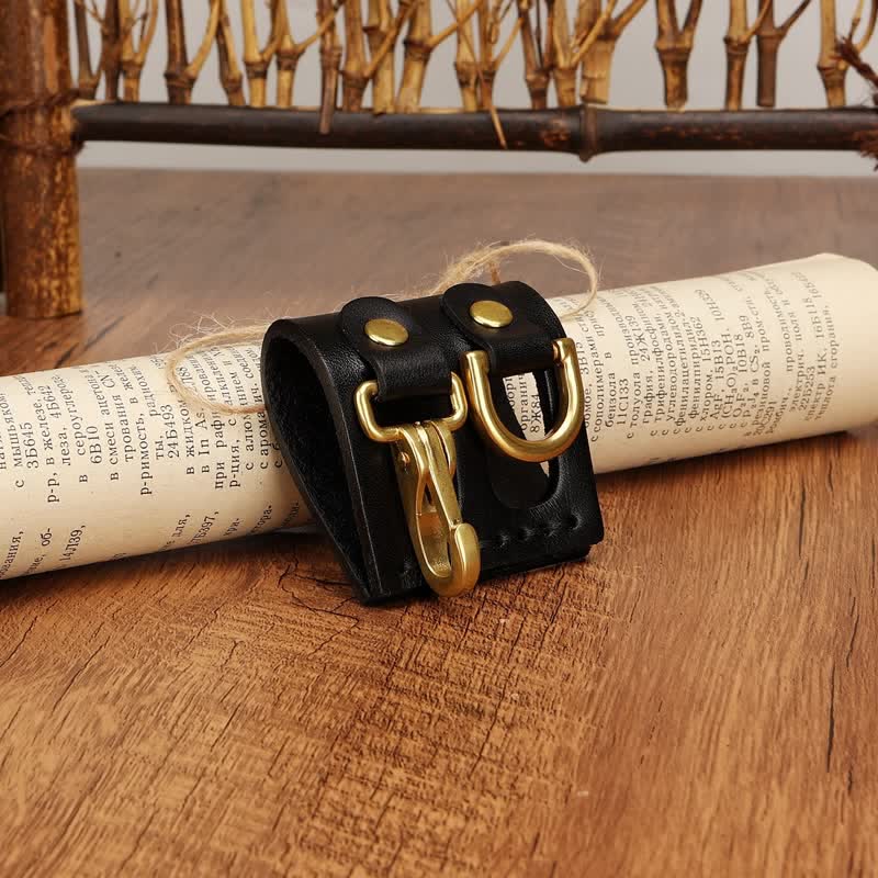 Heavy Duty Clip D-Ring Belt Loop Leather Key Holder - Image 4