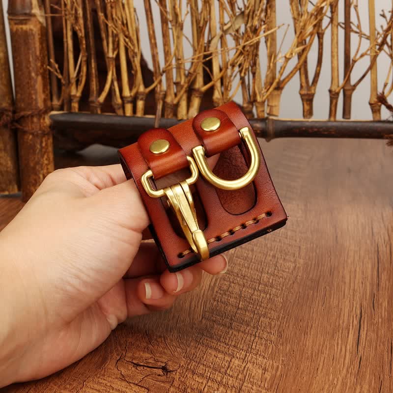 Heavy Duty Clip D-Ring Belt Loop Leather Key Holder - Image 9